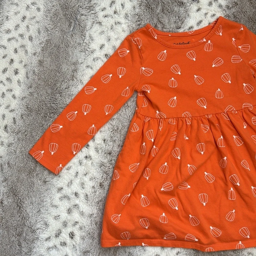 Cat & Jack long sleeve dress girls 4T Pumpkin Halloween party trick or treat